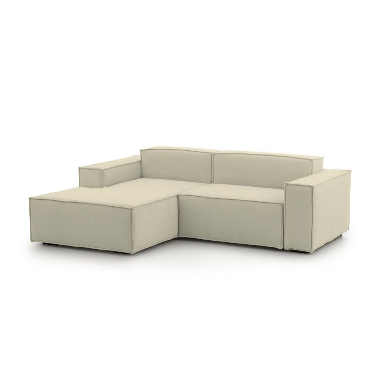 Divano sfoderabile beige 220x170x70h cm - Alhoa