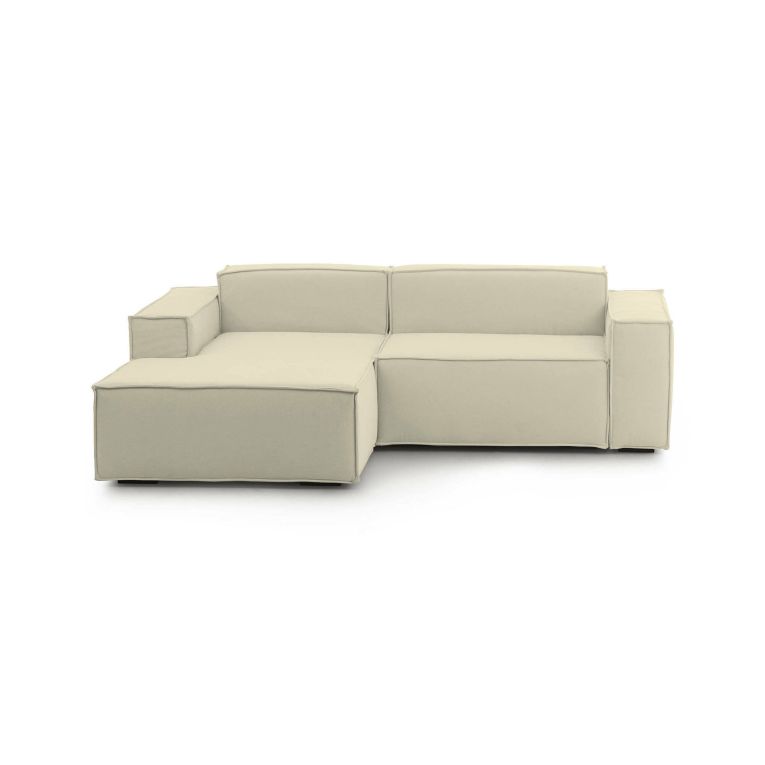 Divano sfoderabile beige 220x170x70h cm - Alhoa