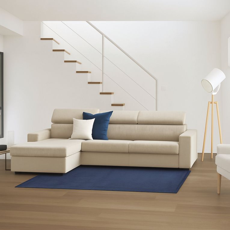 Divano sfoderabile beige 260x95x85h cm - Aryaly
