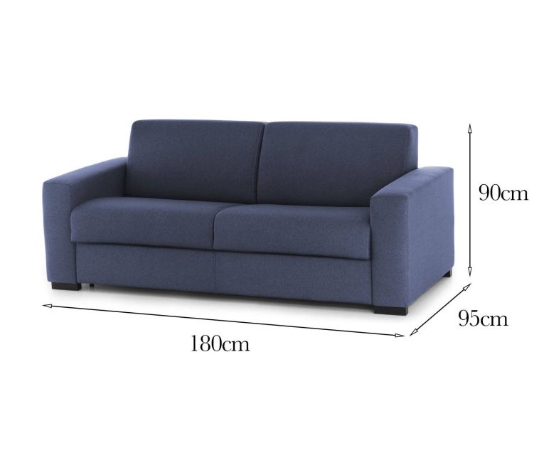 Divano sfoderabile blu 180x95x90h cm - Azzurrite