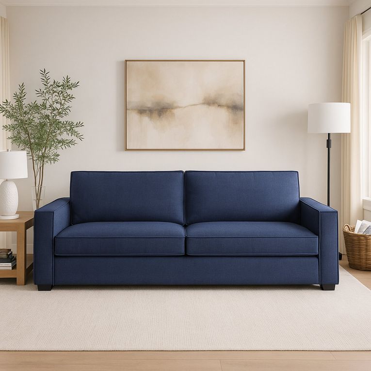 Divano sfoderabile blu 200x95x90h cm - Eletta