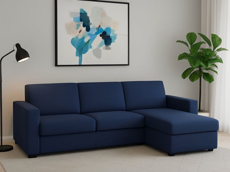 Divano sfoderabile blu 280x95x90h cm - Atos