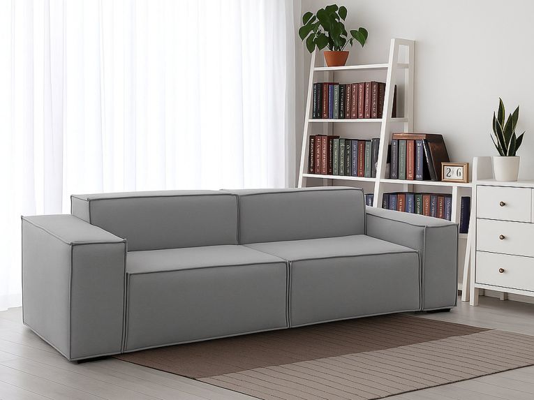 Divano sfoderabile grigio 220x95x70h cm - Lepidolite