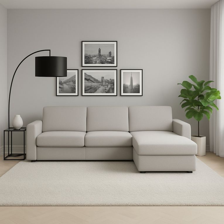 Divano sfoderabile grigio 280x95x90h cm - Atos