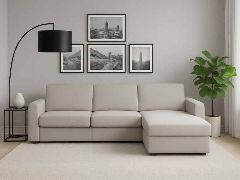 Divano sfoderabile grigio 280x95x90h cm - Atos