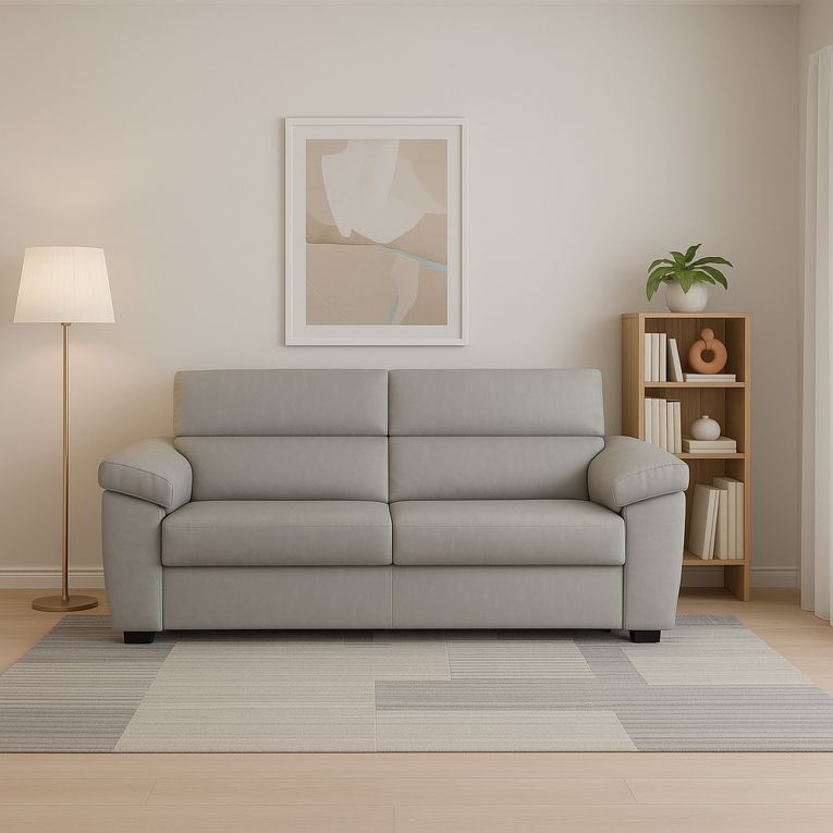 Divano sfoderabile grigio chiaro 205x95x100h cm - Gorreto
