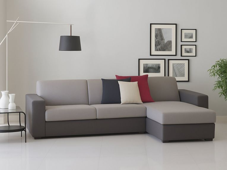 Divano sfoderabile grigio e antracite 280x95x90h cm - Atos