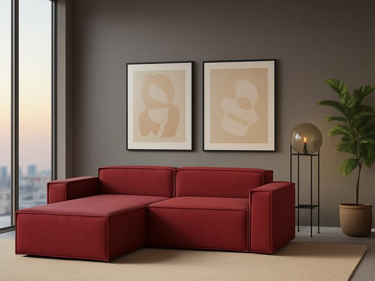 Divano sfoderabile rosso 240x170x70h cm - Assurte