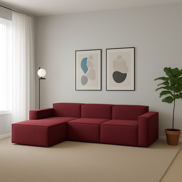 Divano sfoderabile rosso 300x170x70h cm - Alganibra