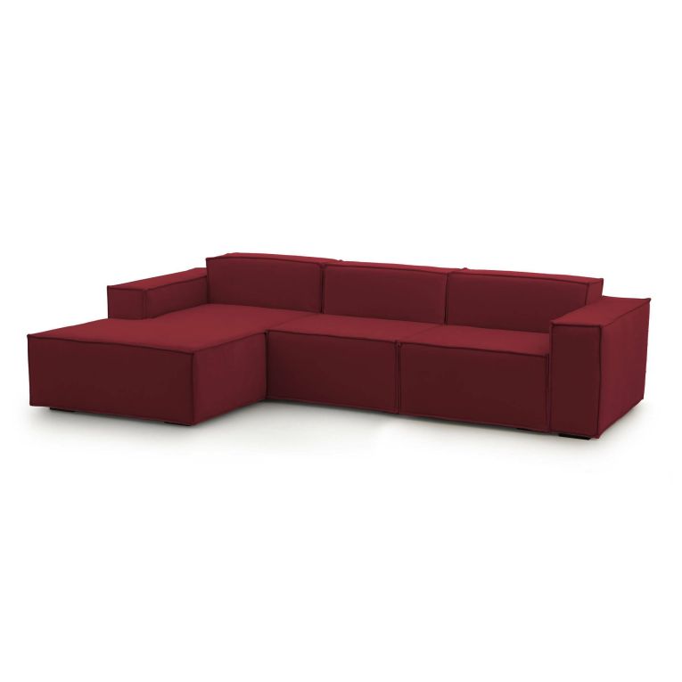 Divano sfoderabile rosso 300x170x70h cm - Alganibra