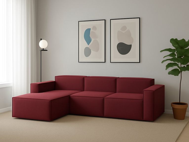 Divano sfoderabile rosso 300x170x70h cm - Alganibra