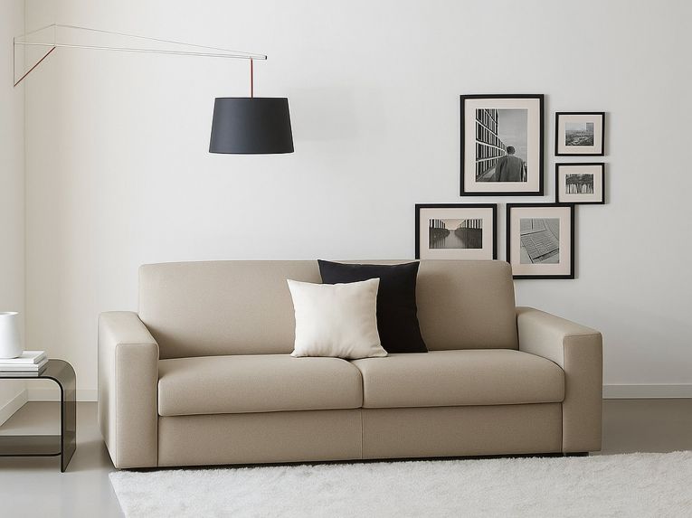 Divano sfoderabile tortora 160x95x90h cm - Malachite