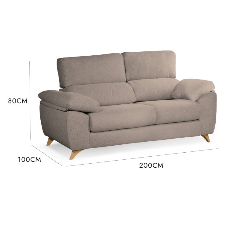 Divano sfoderabile tortora 200x85x107h cm - Anem
