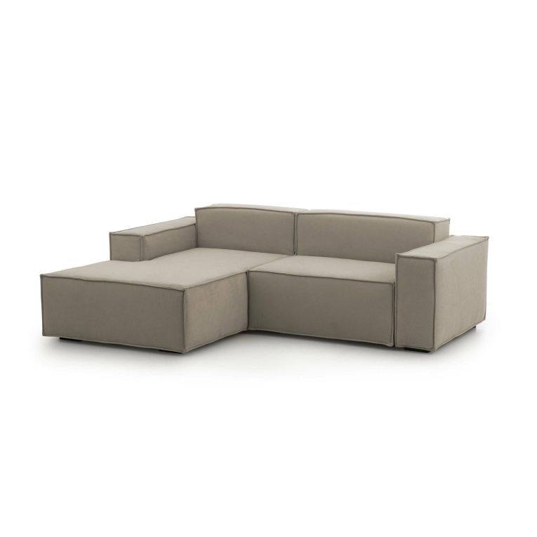 Divano sfoderabile tortora 220x170x70h cm - Alhoa
