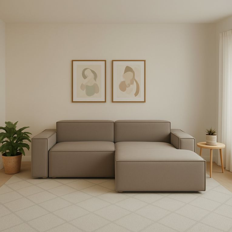 Divano sfoderabile tortora 240x170x70h cm - Ameli