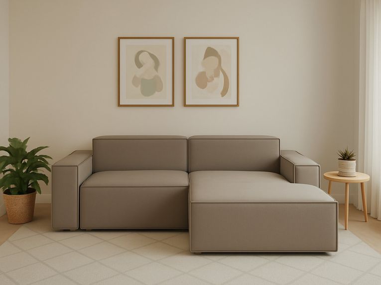 Divano sfoderabile tortora 240x170x70h cm - Ameli