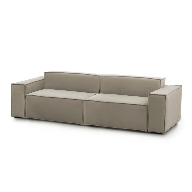Divano sfoderabile tortora 260x95x70h cm - Argo