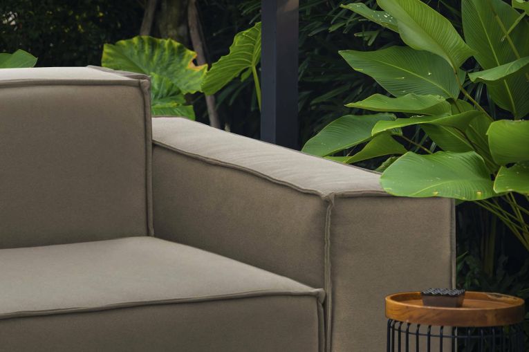 Divano sfoderabile tortora 260x95x70h cm - Argo