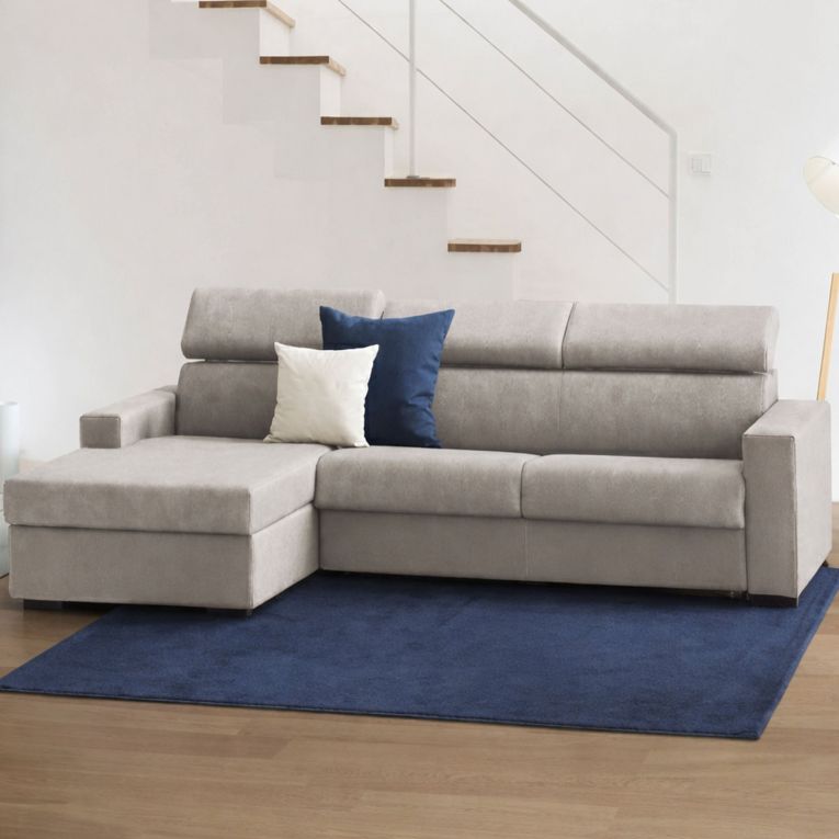 Divano sfoderabile tortora 260x95x85h cm - Aryaly
