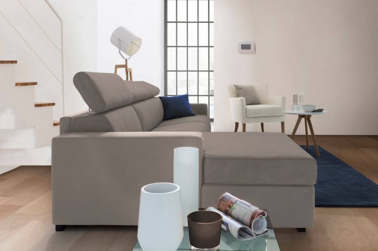 Divano sfoderabile tortora 260x95x85h cm - Aryaly