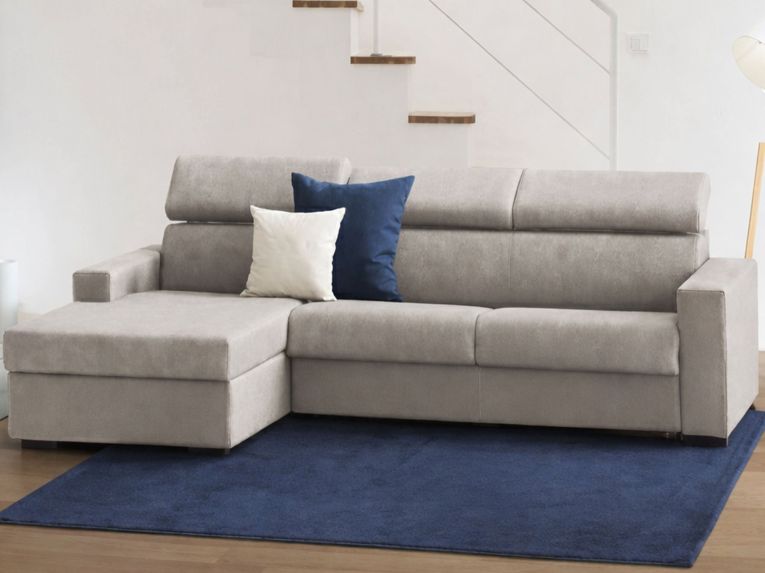 Divano sfoderabile tortora 260x95x85h cm - Aryaly
