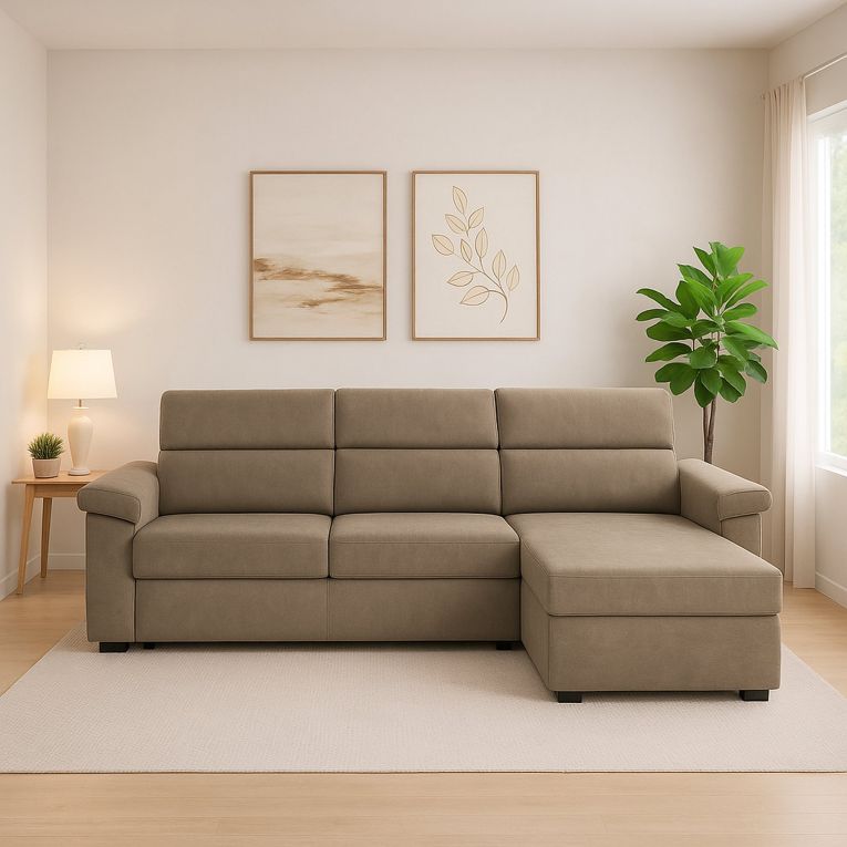 Divano sfoderabile tortora 285x160x100h cm - Ceto