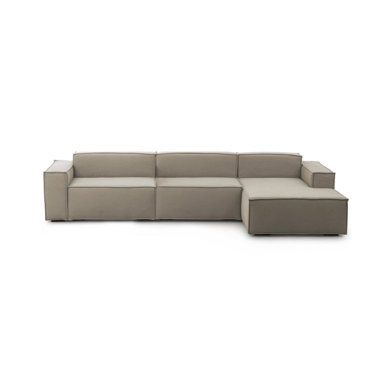 Divano sfoderabile tortora 340x170x70h cm - Asvaldo