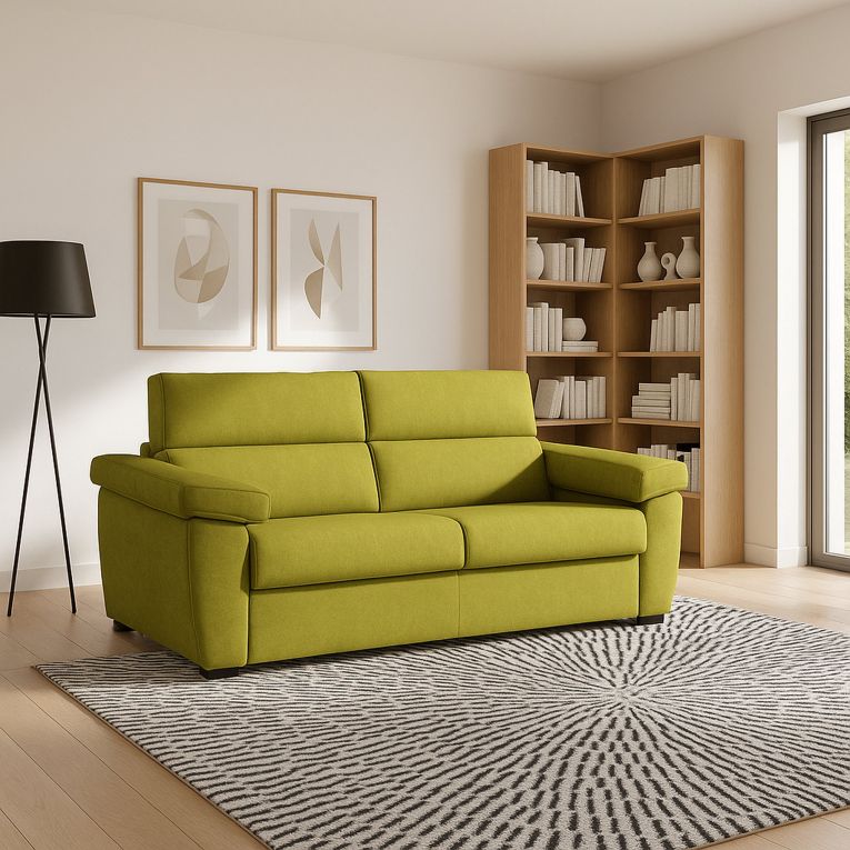 Divano sfoderabile verde 185x95x100h cm - Pisogne
