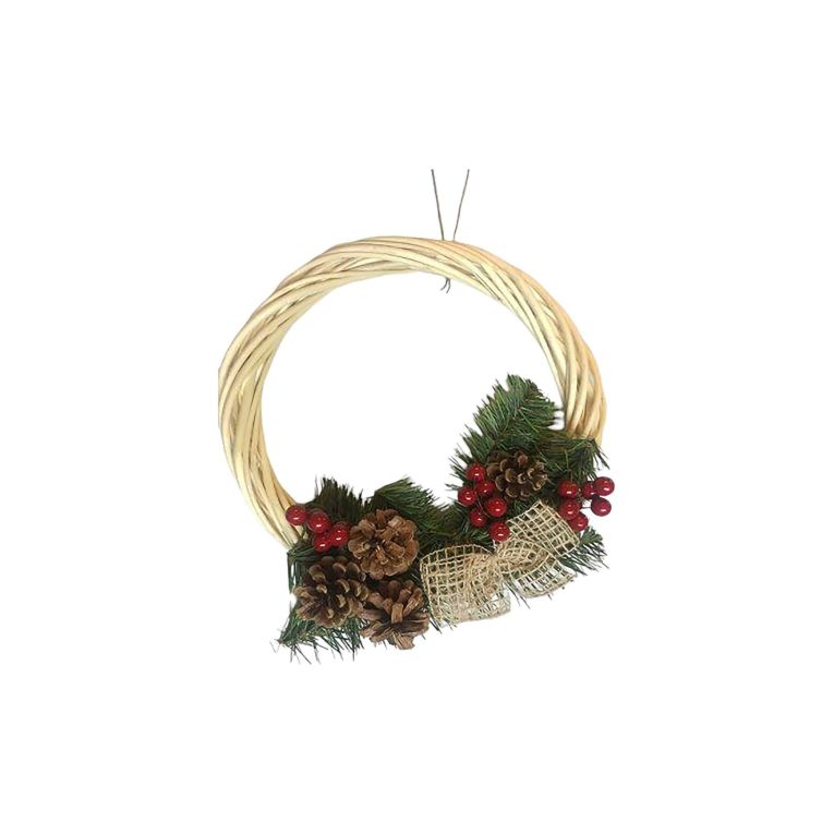 Ghirlanda da Natale Choiwan, 30x30 h3 cm, Verde e Giallo