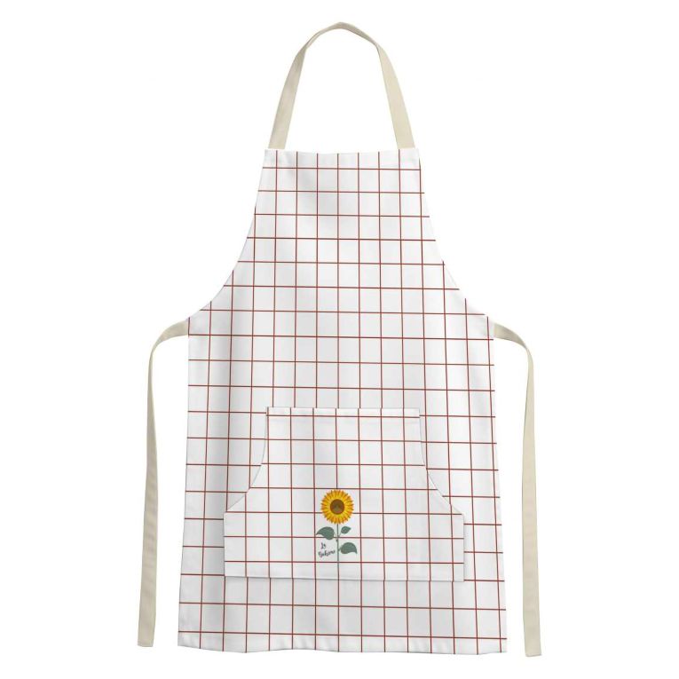 Grembiule Cucina Bianco Rosso Lavabile in Lavatrice si 30° Colore Struttura Rosso, - Palitoba
