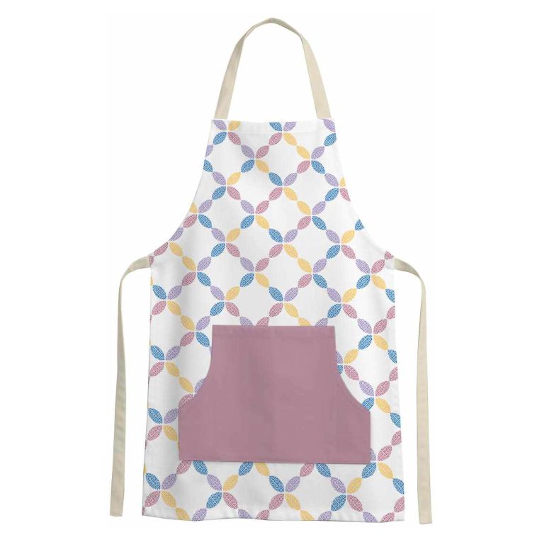 Grembiule Cucina Rosa Multicolore Lavabile in Lavatrice si 30° Colore Struttura Multicolore, - Palitoba