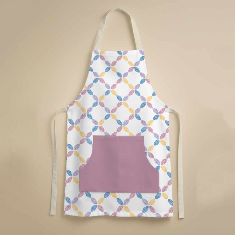 Grembiule Cucina Rosa Multicolore Lavabile in Lavatrice si 30° Colore Struttura Multicolore, - Palitoba