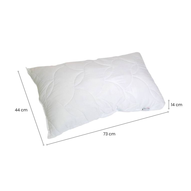 Guanciale Bozzolo, Cuscino per letto, Poggiatesta imbottito, Cuscinetto per camera da letto, Made in Italy, 73x44 h14 cm, Bianco