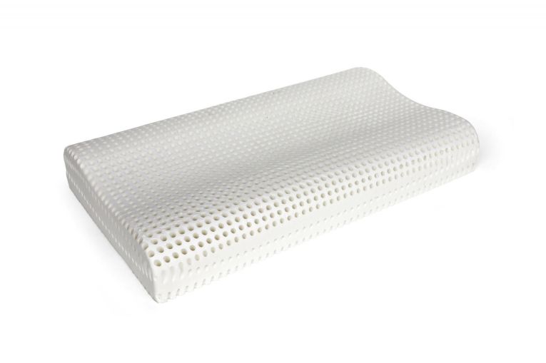 Guanciale Braone, Cuscino per letto, Poggiatesta imbottito, Cuscinetto per camera da letto, Made in Italy, 70x41 h12 cm, Bianco