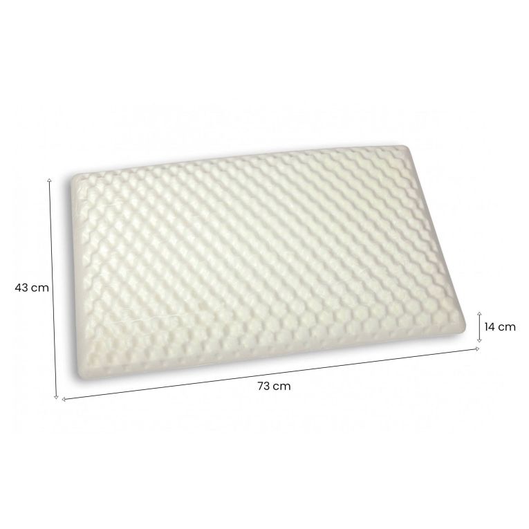 Guanciale Breno, Cuscino per letto, Poggiatesta imbottito, Cuscinetto per camera da letto, Made in Italy, 73x43 h14 cm, Bianco