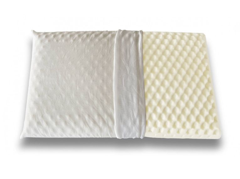 Guanciale Breno, Cuscino per letto, Poggiatesta imbottito, Cuscinetto per camera da letto, Made in Italy, 73x43 h14 cm, Bianco