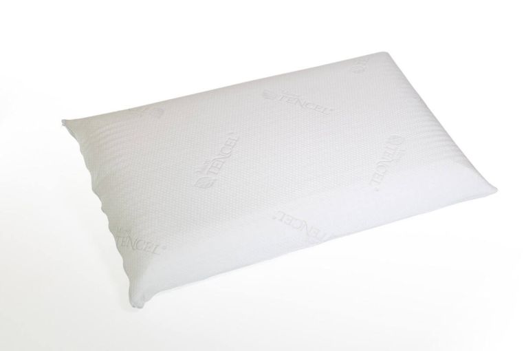 Guanciale Bresso, Cuscino per letto, Poggiatesta imbottito, Cuscinetto per camera da letto, Made in Italy, 70x40 h14 cm, Bianco