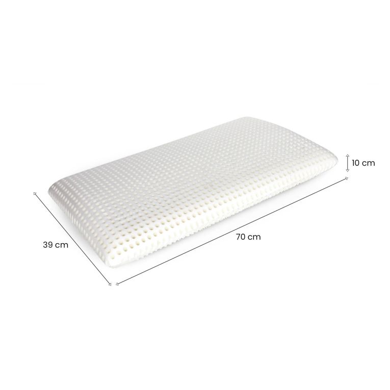 Guanciale Menta, Made in Italy, 70x39 h10 cm, Bianco