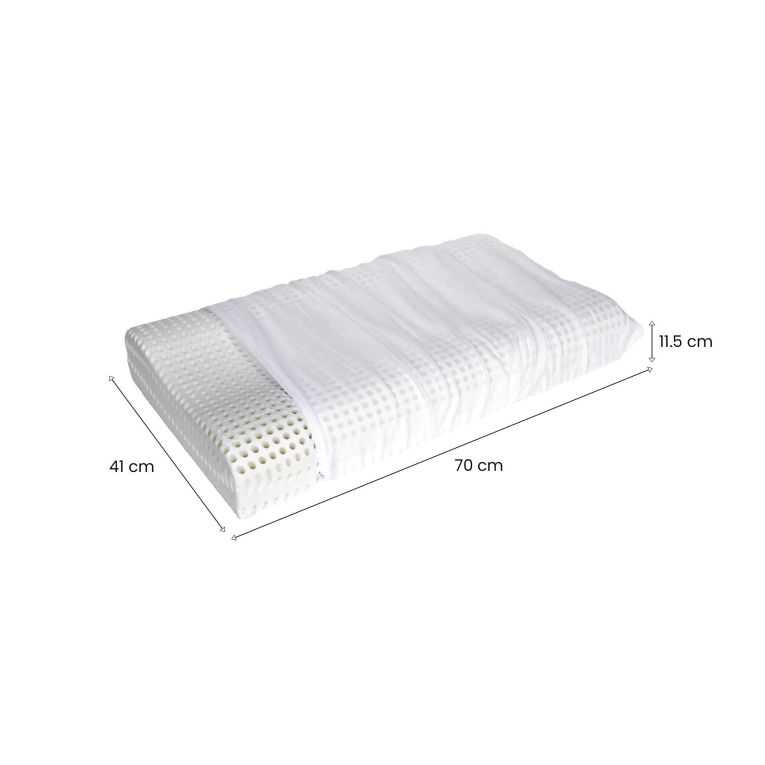 Guanciale Stevia, Made in Italy, 70x41 h12 cm, Bianco