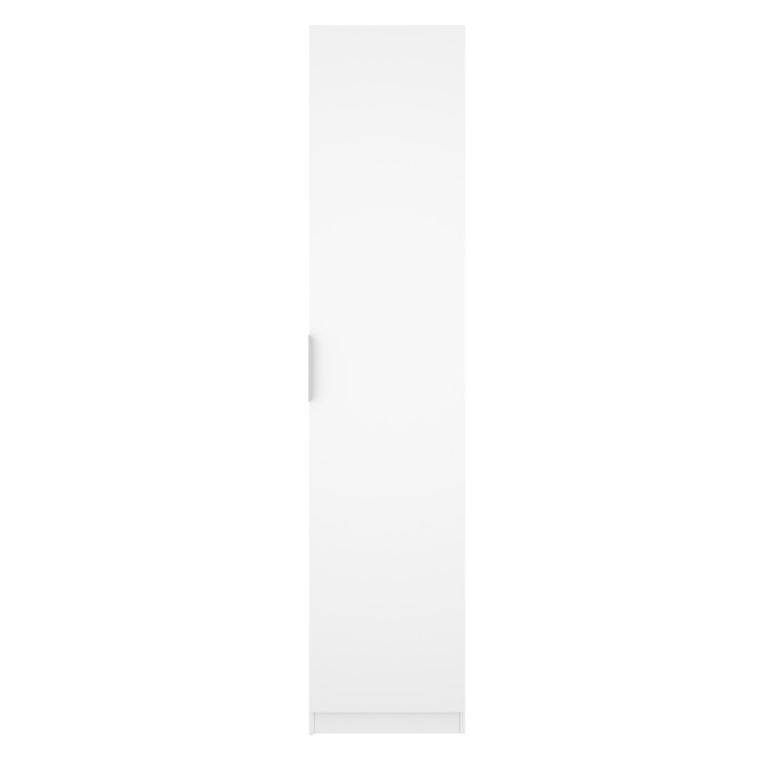 Guardaroba 1 Anta Bianco Appendiabiti Cassetti, 2 Ripiani - Calvert