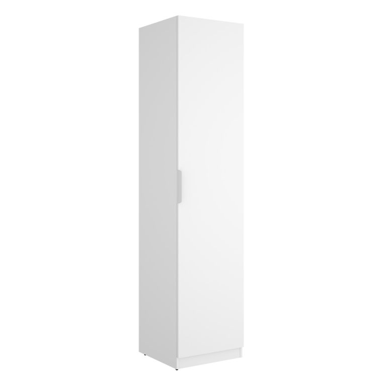 Guardaroba 1 Anta Bianco Appendiabiti Cassetti, 2 Ripiani - Calvert