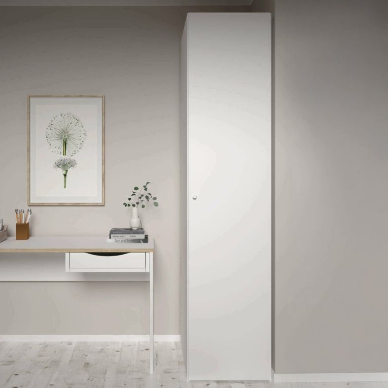 Guardaroba 1 anta- bianco lucido colonna 50x218h cm - Mexico