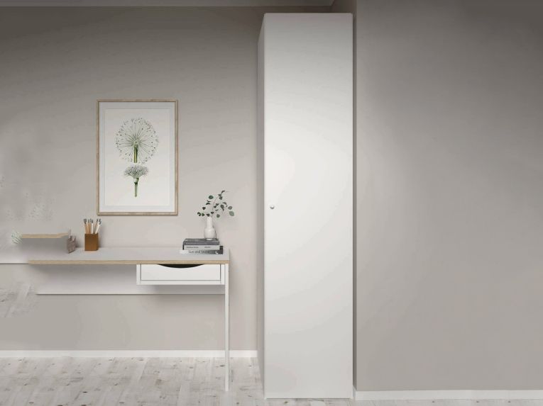 Guardaroba 1 anta- bianco lucido colonna 50x218h cm - Mexico