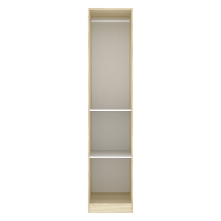 Guardaroba 1 Anta Bianco Marrone Rovere Appendiabiti Cassetti, 2 Ripiani - Calvert