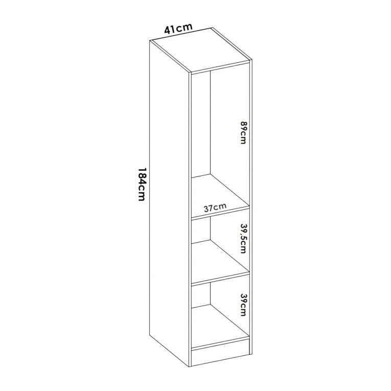 Guardaroba 1 anta- bianco slim 40x184h cm - Nxy