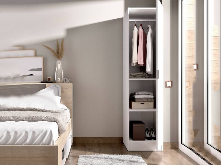 Guardaroba 1 anta- bianco slim 40x184h cm - Nxy