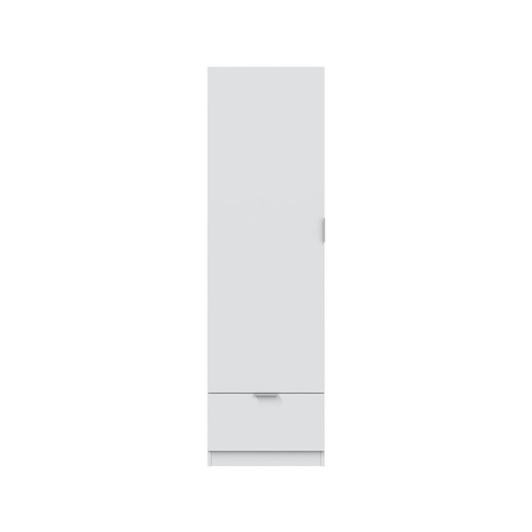 Guardaroba 1 Anta Bianco un Ripiano un Cassetto, Appendiabiti - Dello