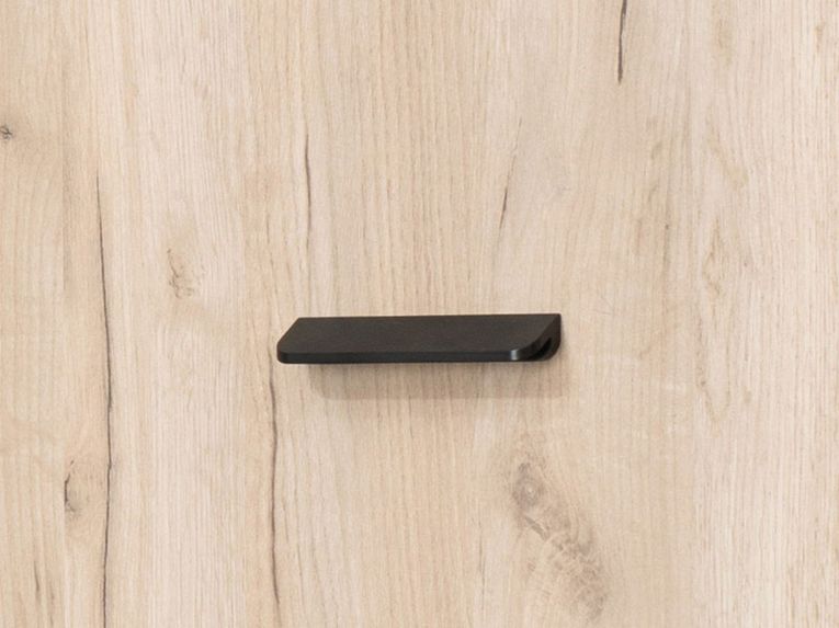 Guardaroba 1 Anta Marrone Rovere Grigio Nero Appendiabiti 4 Ripiani, 5 Vani - Palmoli