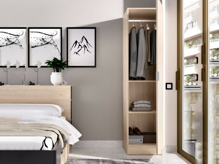Guardaroba 1 anta- rovere slim 40x184h cm - Nxy