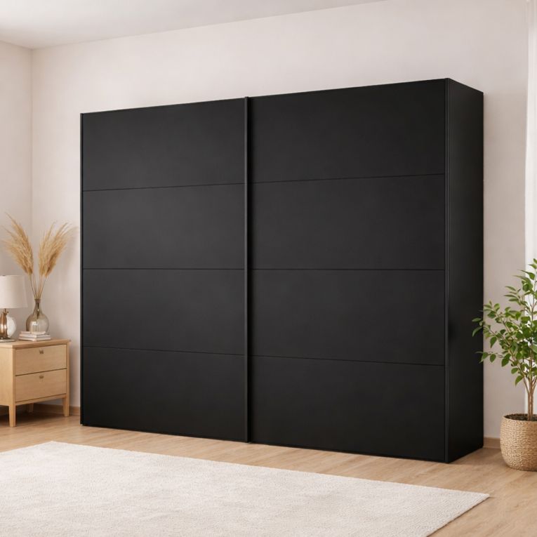Guardaroba 10 ripiani nero 242x220h cm - Kauri
